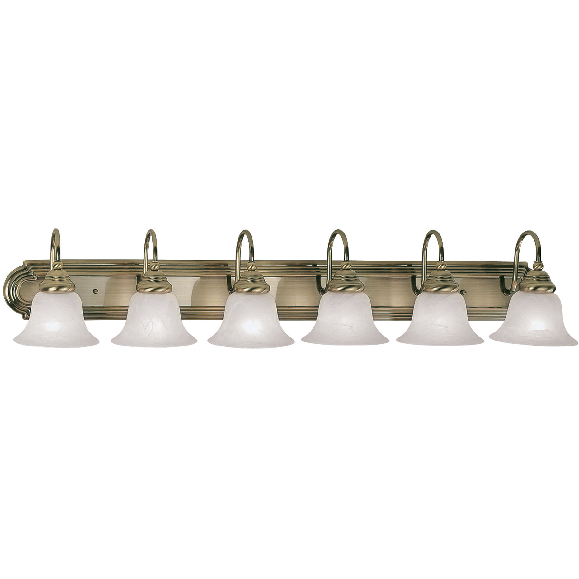 Belmont 6 Light 48 inch Antique Brass Bath Vanity Wall Light