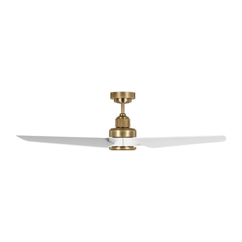 Ruhlmann 52 inch Hand Rubbed Antique Brass with Matte White Blades Indoor/Outdoor Smart Ceiling Fan in Hand-Rubbed Antique Brass
