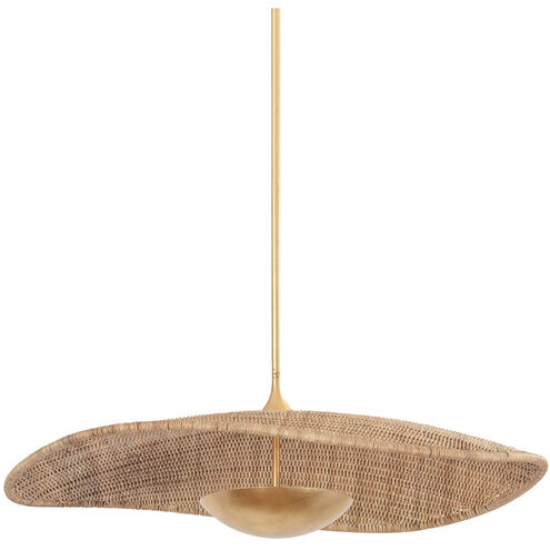 Shiloh LED 34 inch Vintage Gold Leaf Pendant Ceiling Light