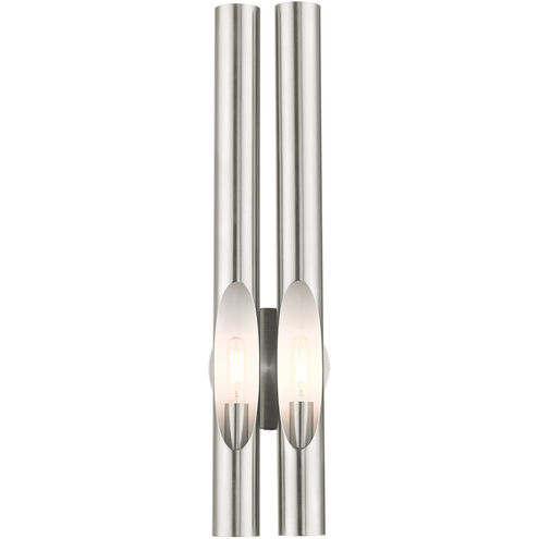 Acra 2 Light 5 inch Brushed Nickel ADA ADA Double Sconce Wall Light