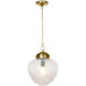 Sadie 1 Light 12.75 inch Natural Brass Pendant Ceiling Light