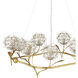 Dandelion 9 Light 38.5 inch Contemporary Silver Leaf and Silver and Contemporary Gold Leaf Chandelier Ceiling Light