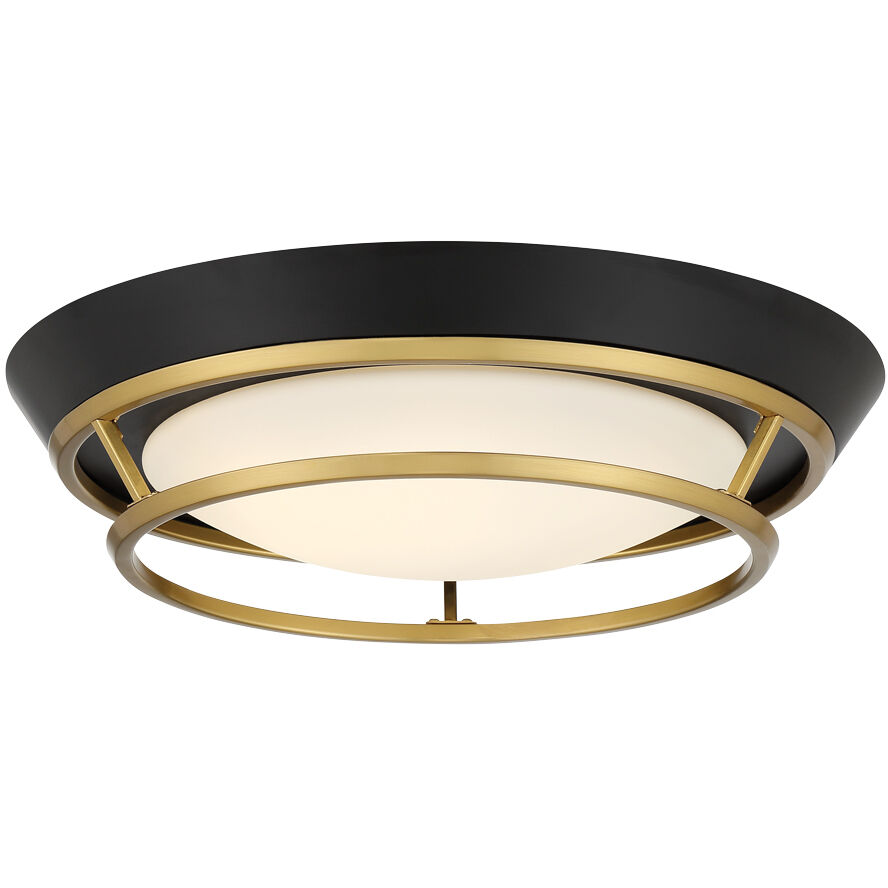 Beam Me Up LED 11 inch Coal And Satin Brass Flush Mount Ceiling Light