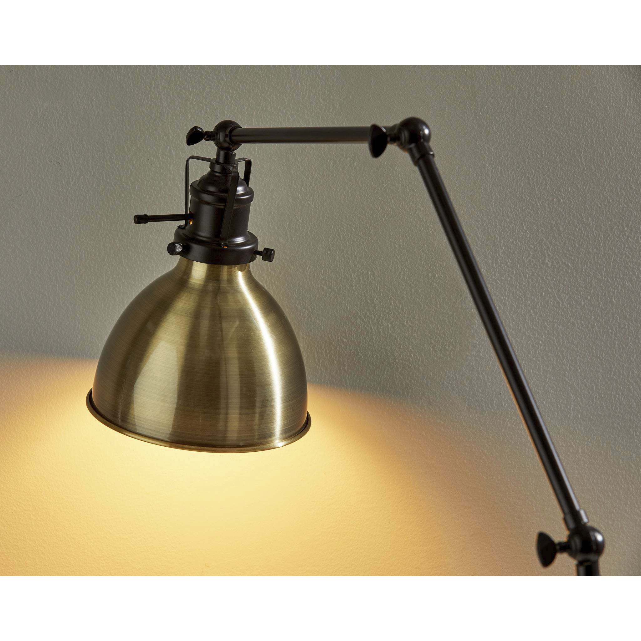 Alden 61 inch 60 watt Antique Bronze and Antique Brass Floor Lamp Portable Light, Simplee Adesso