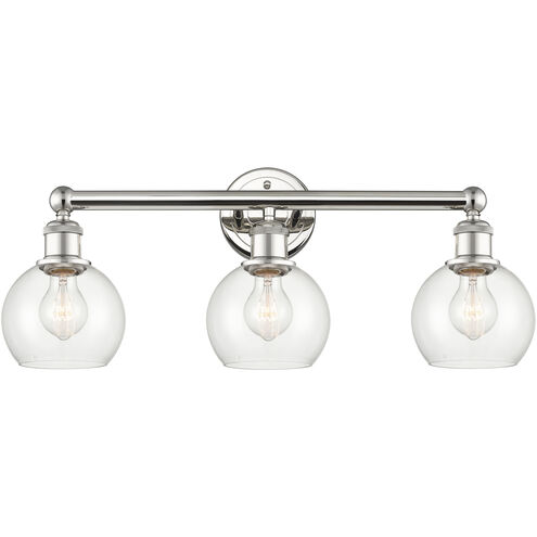 Athens 3 Light 24 inch Polished Nickel Bath Vanity Light Wall Light in Clear