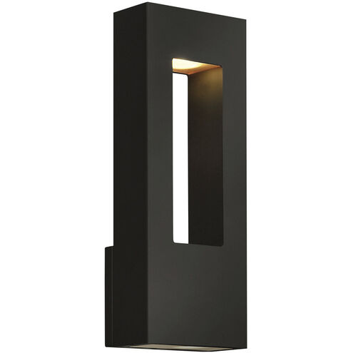 Atlantis LED 16 inch Satin Black Outdoor Wall Mount Lantern, Medium