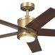Brahm 48 inch Natural Brass with Walnut/White Blades Ceiling Fan