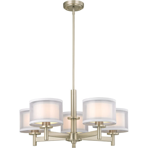 Signature 5 Light 26 inch Satin Nickel Chandelier Ceiling Light