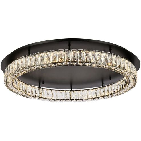 Monroe 1 Light 33 inch Black Flush Mount Ceiling Light