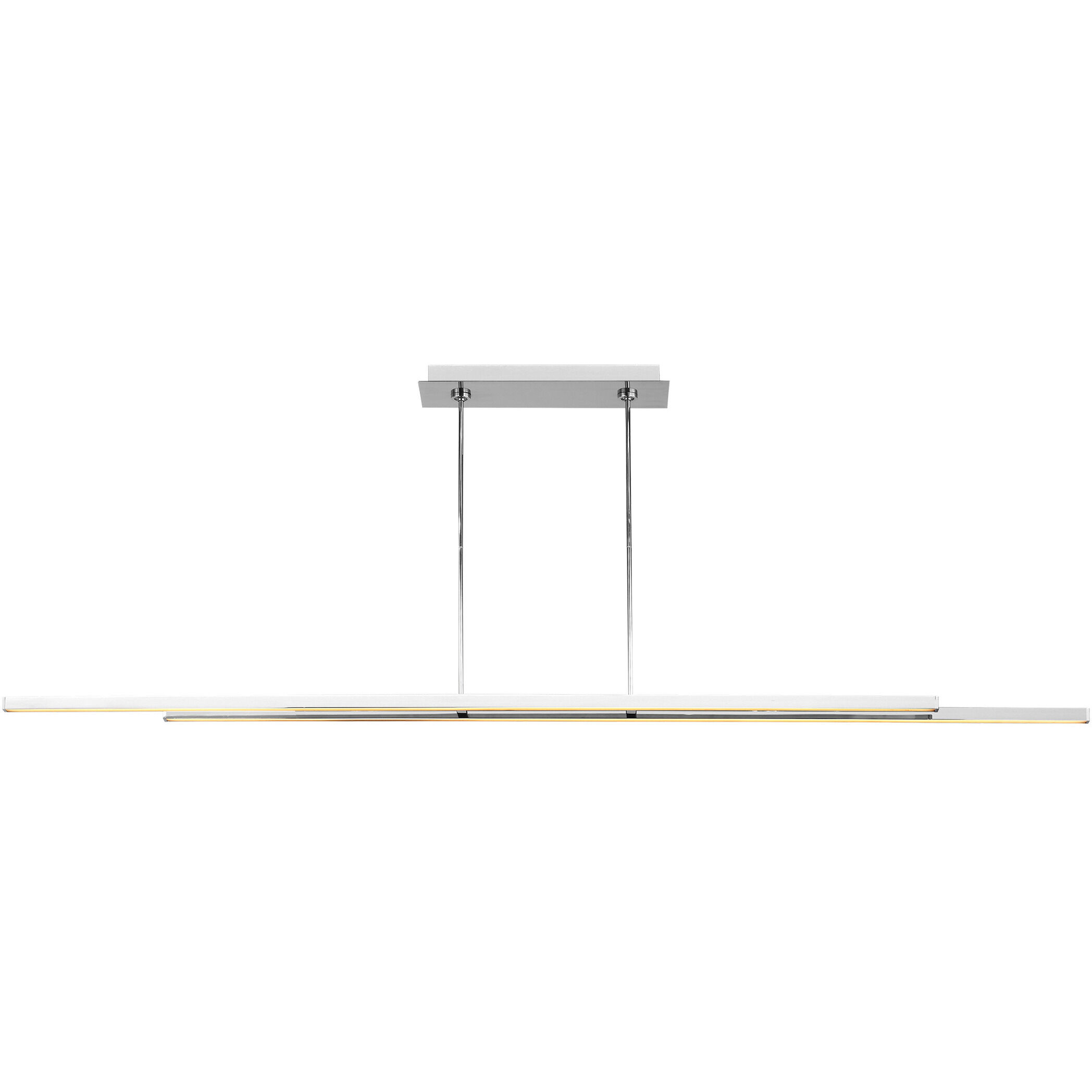 Mick De Giulio Stagger 2 Light 83.5 inch Polished Stainless Steel Linear Chandelier Ceiling Light