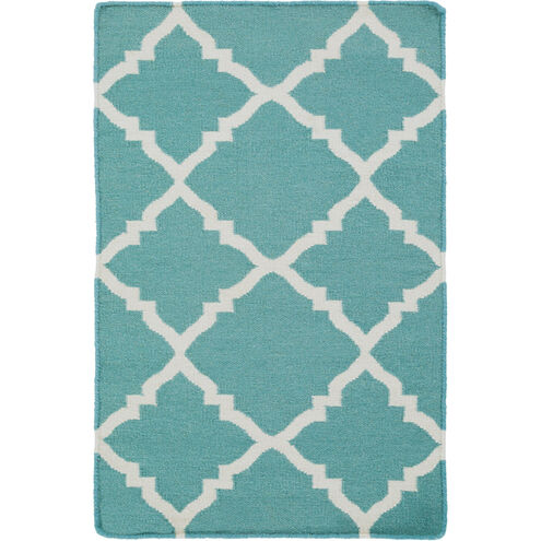 Frontier 36 X 24 inch Aqua, Khaki Rug