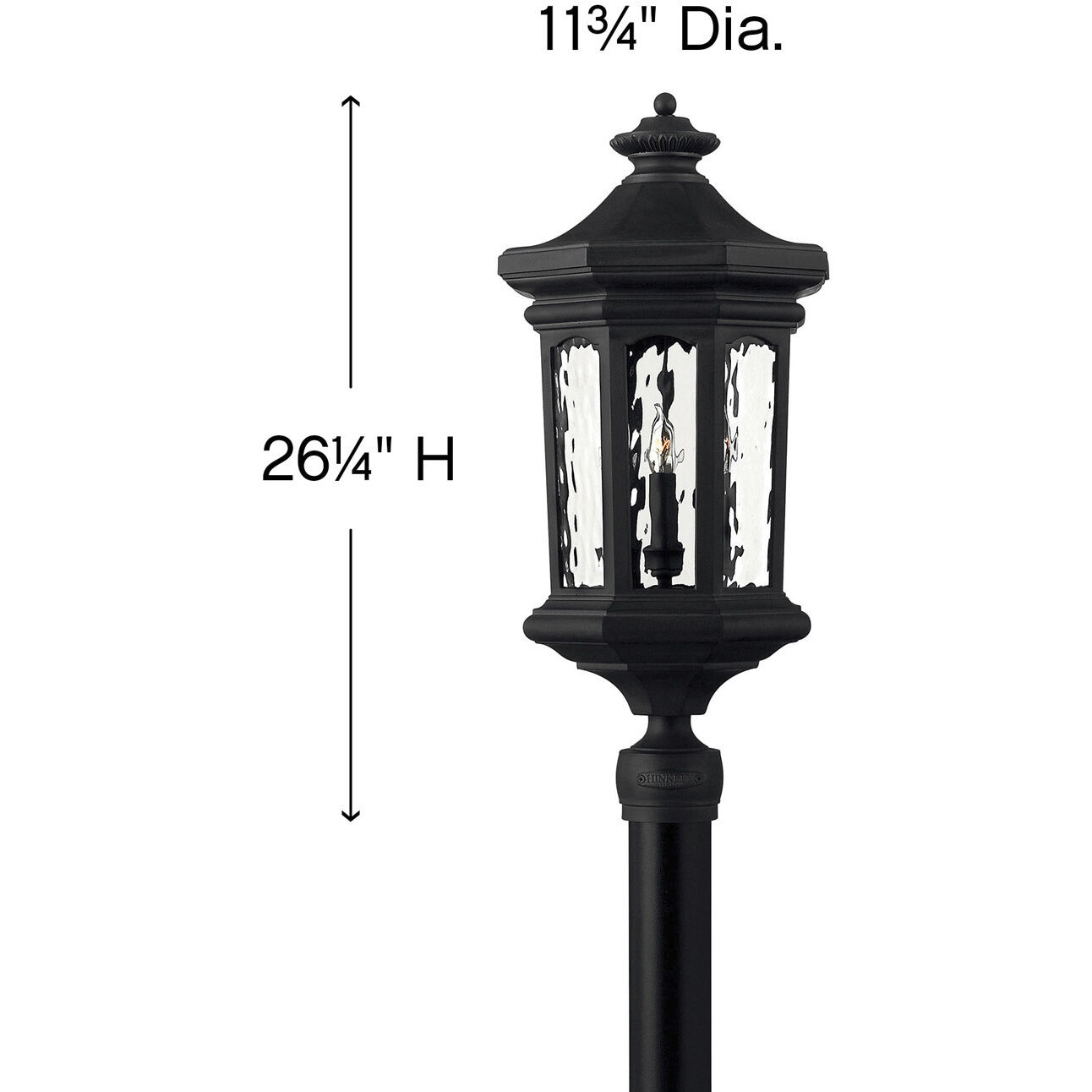 Estate Series Raley LED 26 inch Museum Black Outdoor Post Mount Lantern, Low Voltage