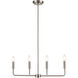 Park Slope 4 Light 25 inch Brushed Nickel Chandelier Ceiling Light, Small