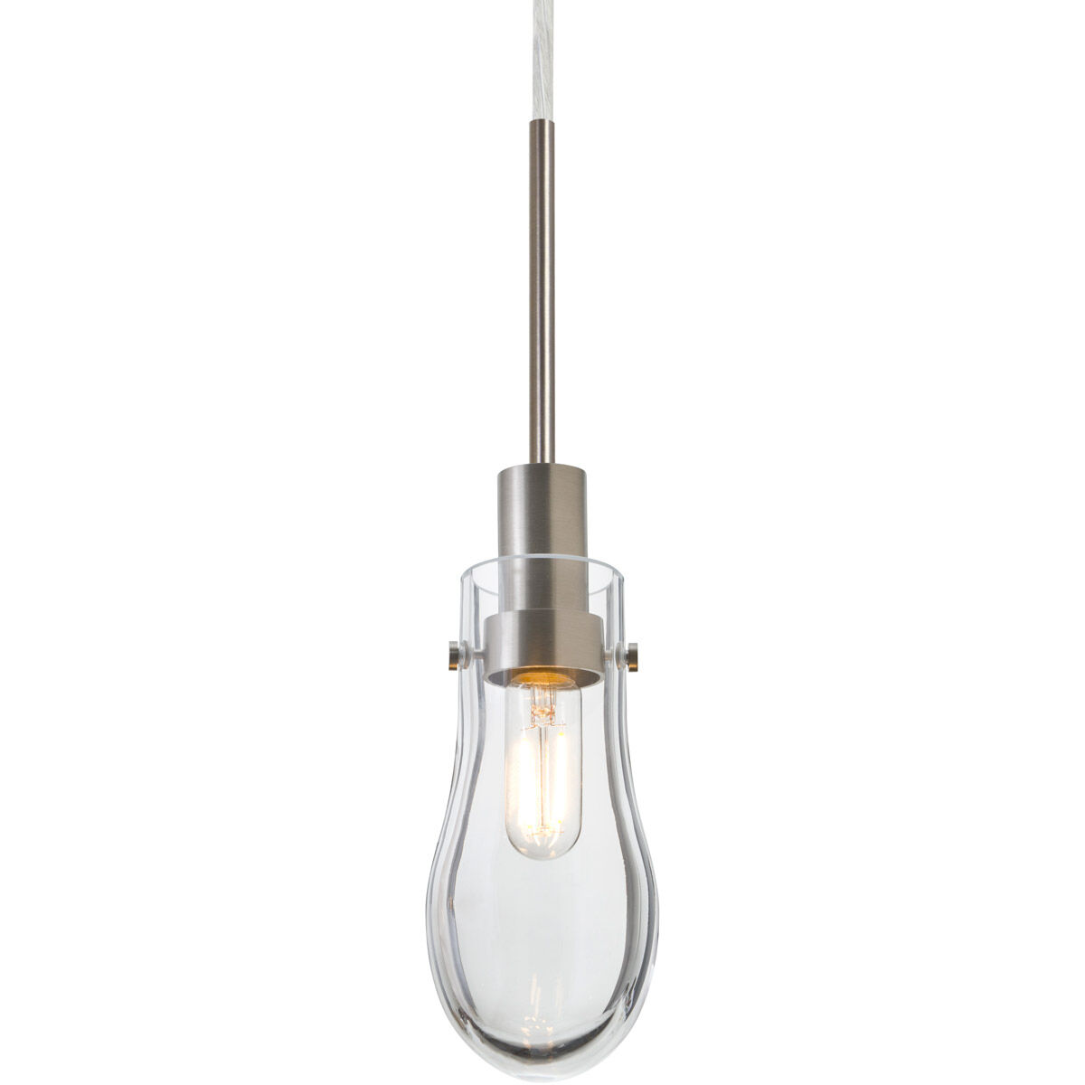 Wish 1 Light Satin Nickel Pendant Ceiling Light