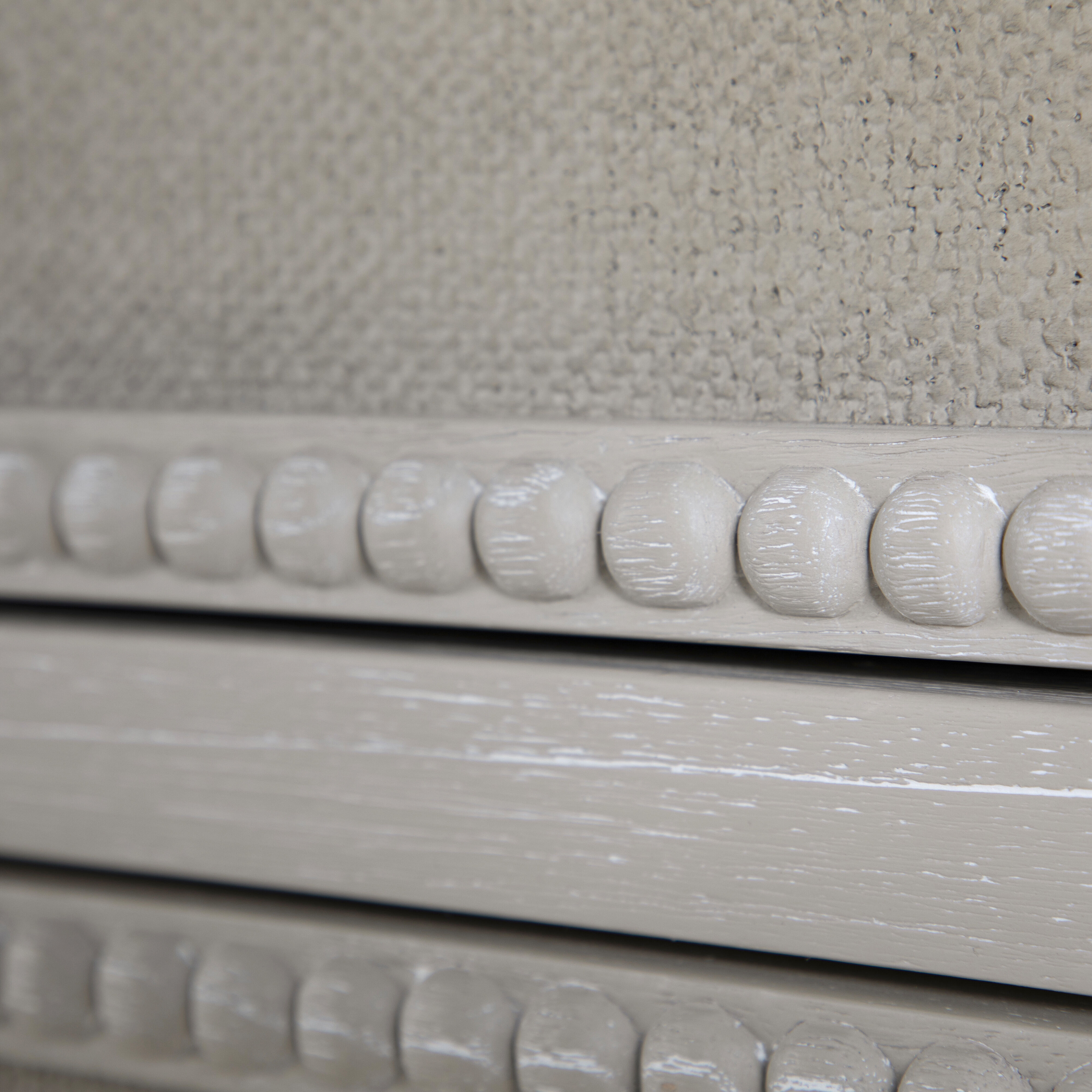 Caroline Cerused White and Painted Burlap Chest