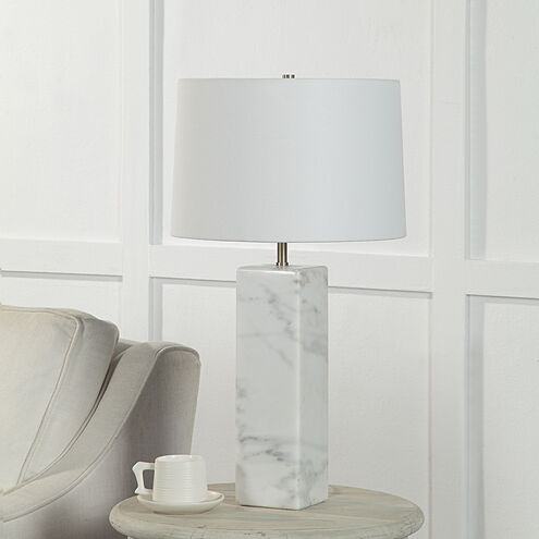 Nyon 27.25 inch 100 watt Honed White Table Lamp Portable Light