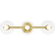 Litto 3 Light 24 inch Brushed Gold Vanity Light Wall Light