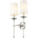 Emily 2 Light 13.75 inch Polished Nickel Wall Sconce Wall Light