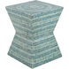 Square 17.7 inch Turquoise Stool, Square