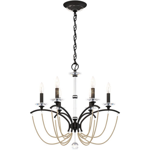 Priscilla 6 Light Black Chandelier Ceiling Light in Black Matte, Bronze Pearl, Adjustable Height