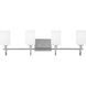 Oak Moore 4 Light 33.88 inch Brushed Nickel Bath Vanity Wall Light