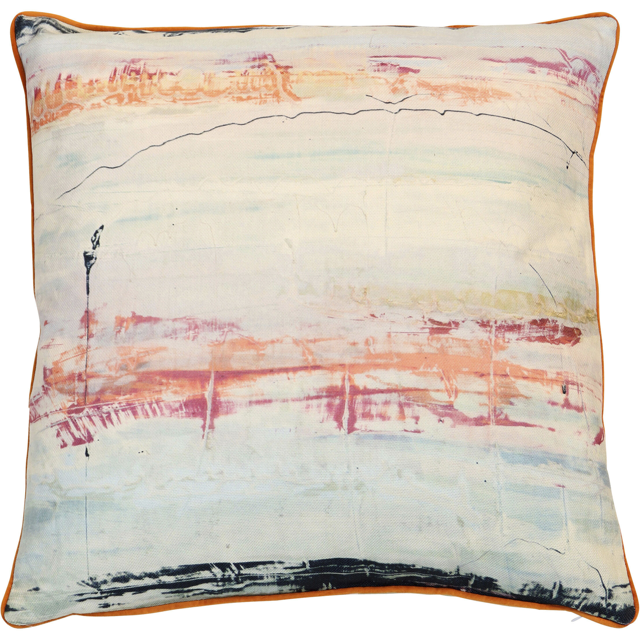 Abstract Blaze 22 inch Multicolor Pillow in 22" x 22"
