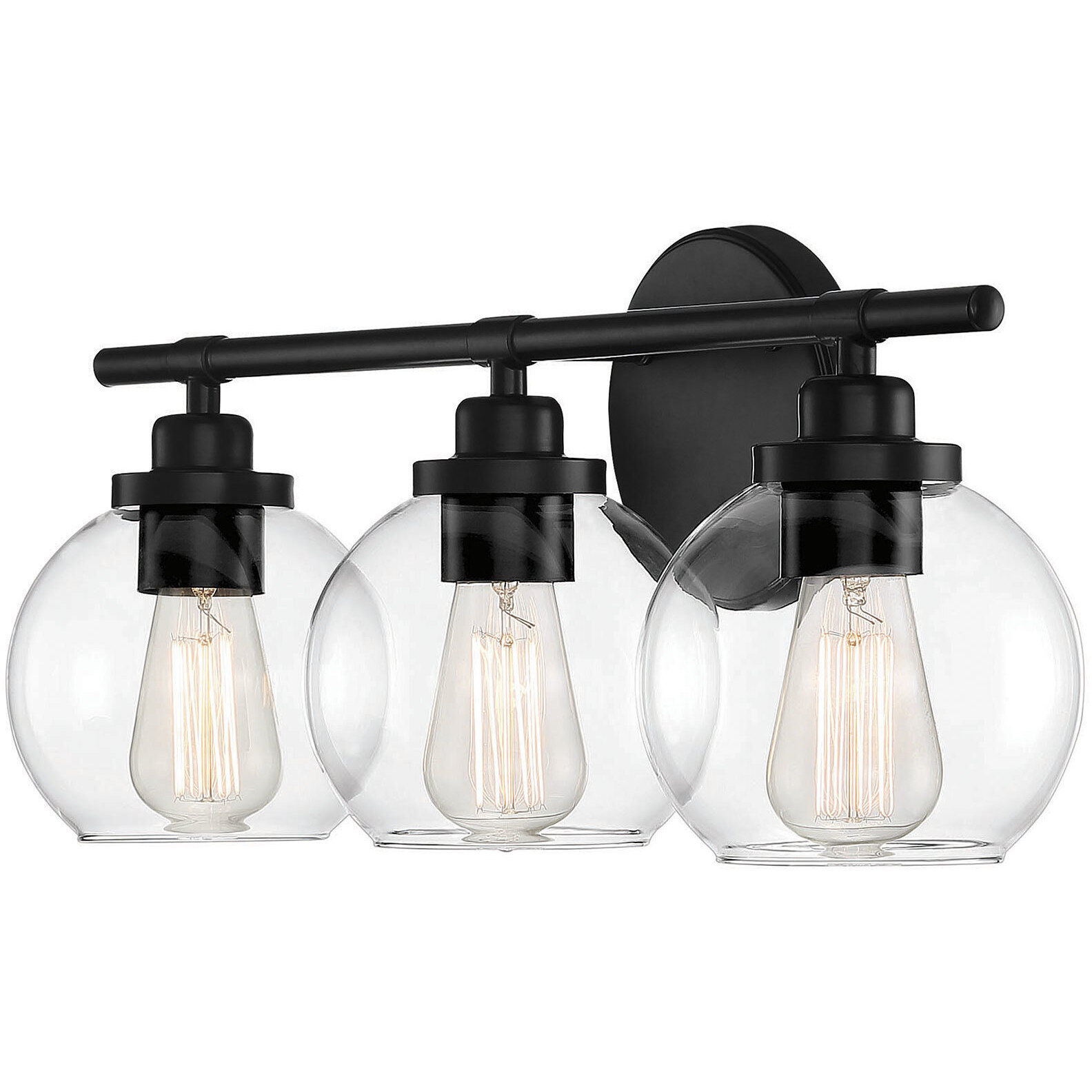 Carson 3 Light 22.5 inch Black Bathroom Vanity Light Wall Light, Essentials