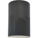 Ambiance LED 5.75 inch Gloss Grey Wall Sconce Wall Light in 1000 Lm LED, Gloss Gray