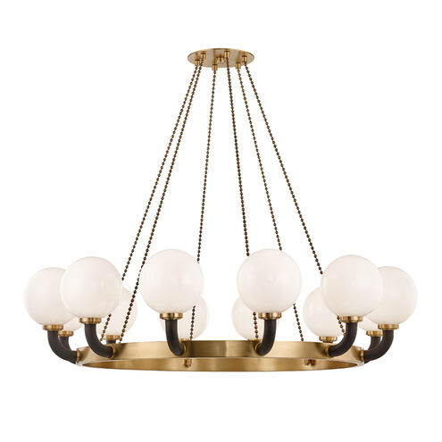 Werner 12 Light 61 inch Aged Brass / Black Pendant Ceiling Light