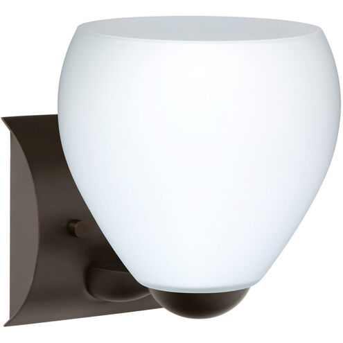 Bolla 1 Light 6 inch Bronze Mini Sconce Wall Light in Incandescent, Opal Matte Glass