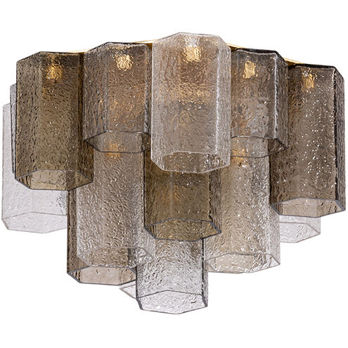 Helsinki 4 Light 18.5 inch Vintage Gold Leaf Semi Flush Ceiling Light