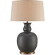 Ultimo 31 inch 150 watt Matte Black/Antique Brass Table Lamp Portable Light