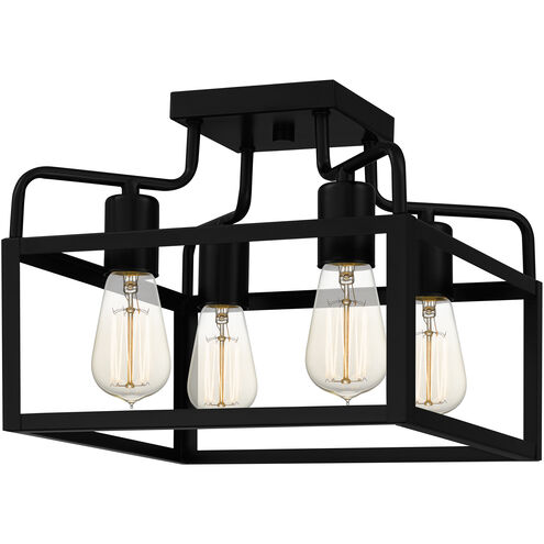 Paulsen 4 Light 12 inch Matte Black Semi-Flush Mount Ceiling Light