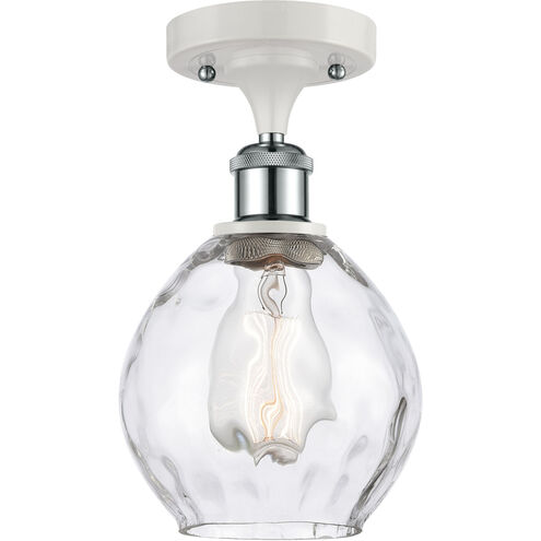 Ballston Small Waverly LED 6 inch White and Polished Chrome Semi-Flush Mount Ceiling Light, Ballston