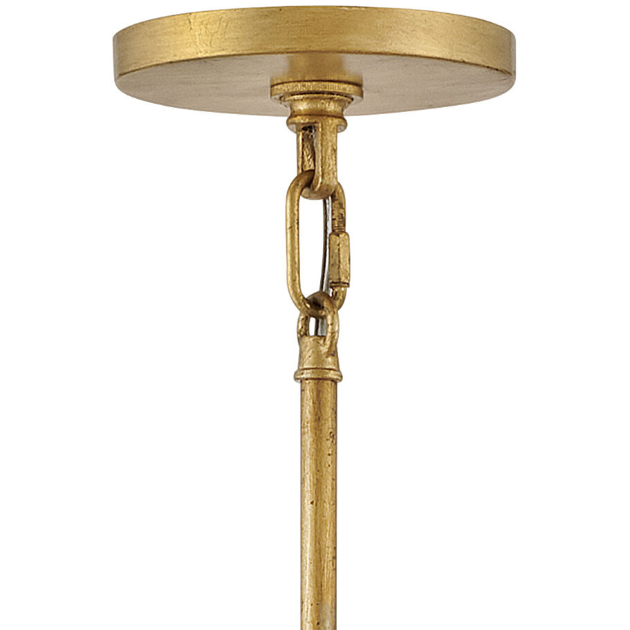 Rene LED 28.5 inch Distressed Brass Chandelier Ceiling Light