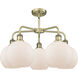 Athens 5 Light 26 inch Antique Brass Chandelier Ceiling Light in Matte White
