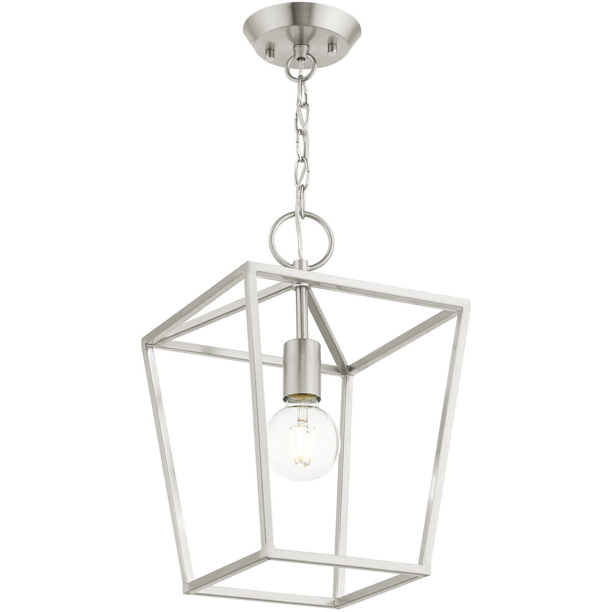 Devone 1 Light 10 inch Brushed Nickel Convertible Semi Flush/Lantern Ceiling Light