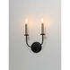 Wesley Wall Sconce Wall Light in Black and Satin Nickel