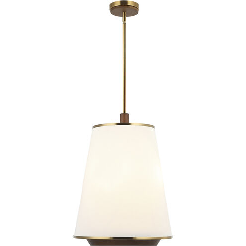 Desert Flyer 3 Light 16 inch Satin Brass with Medium Walnut Foyer Ceiling Light