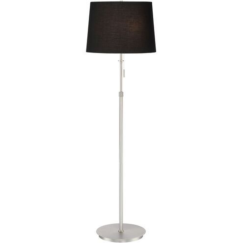 X3 12 inch 100 watt Satin Nickel and Black Floor Lamp Portable Light