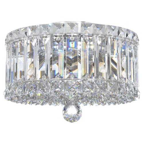 Plaza 4 Light Stainless Steel Flush Mount Ceiling Light in Optic
