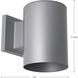 Cylinder Outdoor Wall Cylinder in Metallic Grey, Standard Lamping