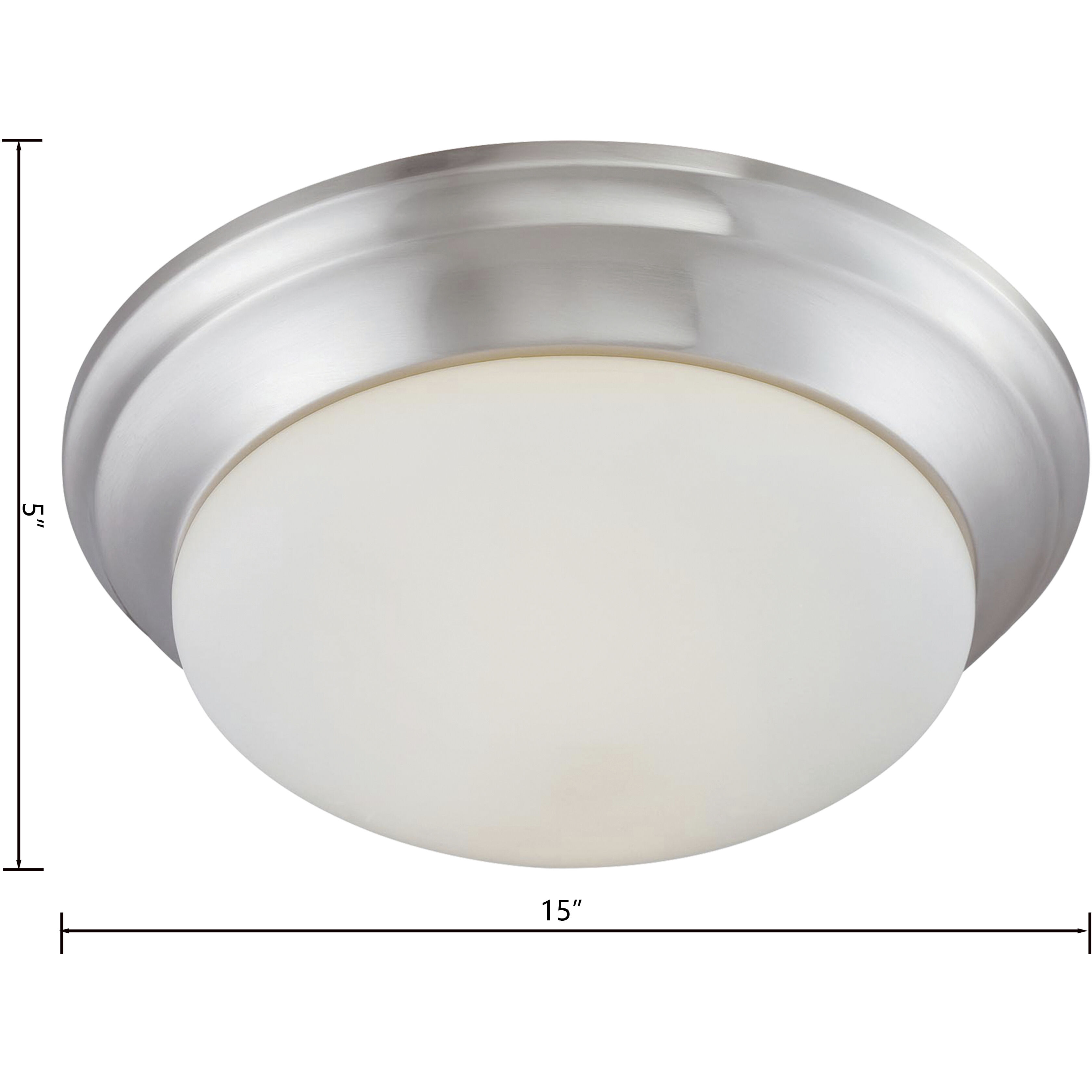 Fluor 2 Light 15 inch Brushed Nickel Flush Mount Ceiling Light