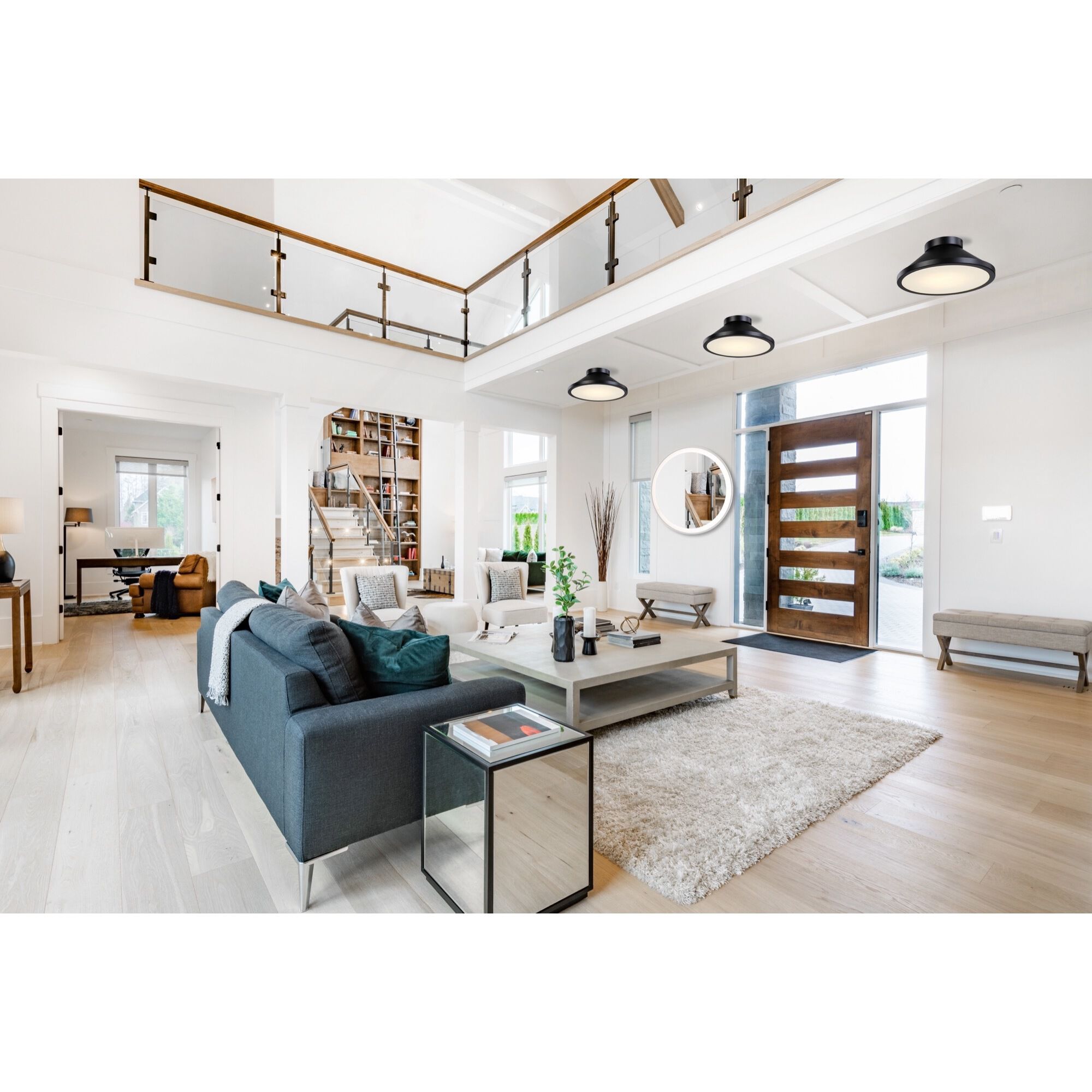 Lucida 1 Light 12 inch Black Flush Mount Ceiling Light