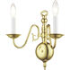 Williamsburgh 2 Light 13 inch Polished Brass Wall Sconce Wall Light