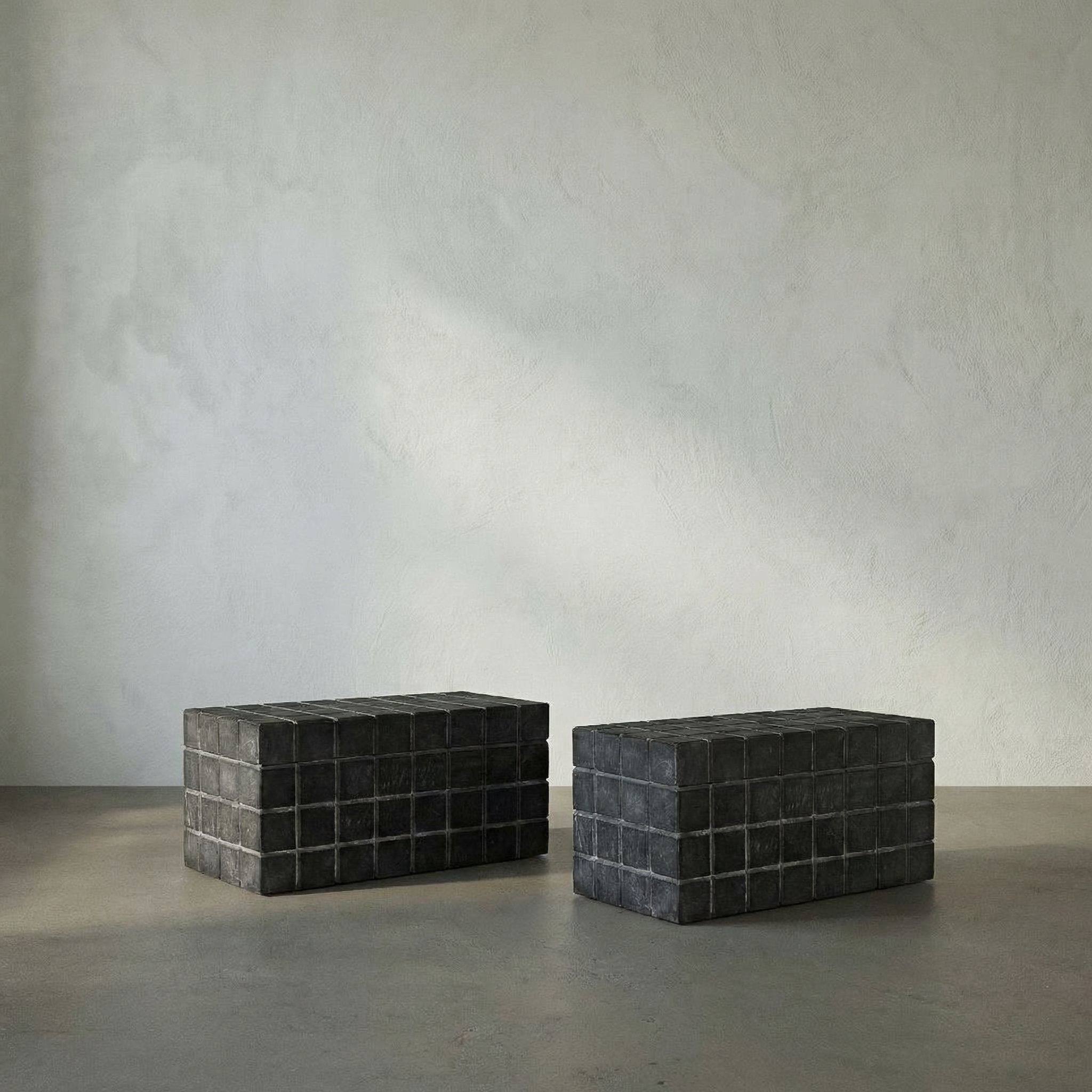 Berlin 9 X 4.5 inch Black Marble Box, Set of 2