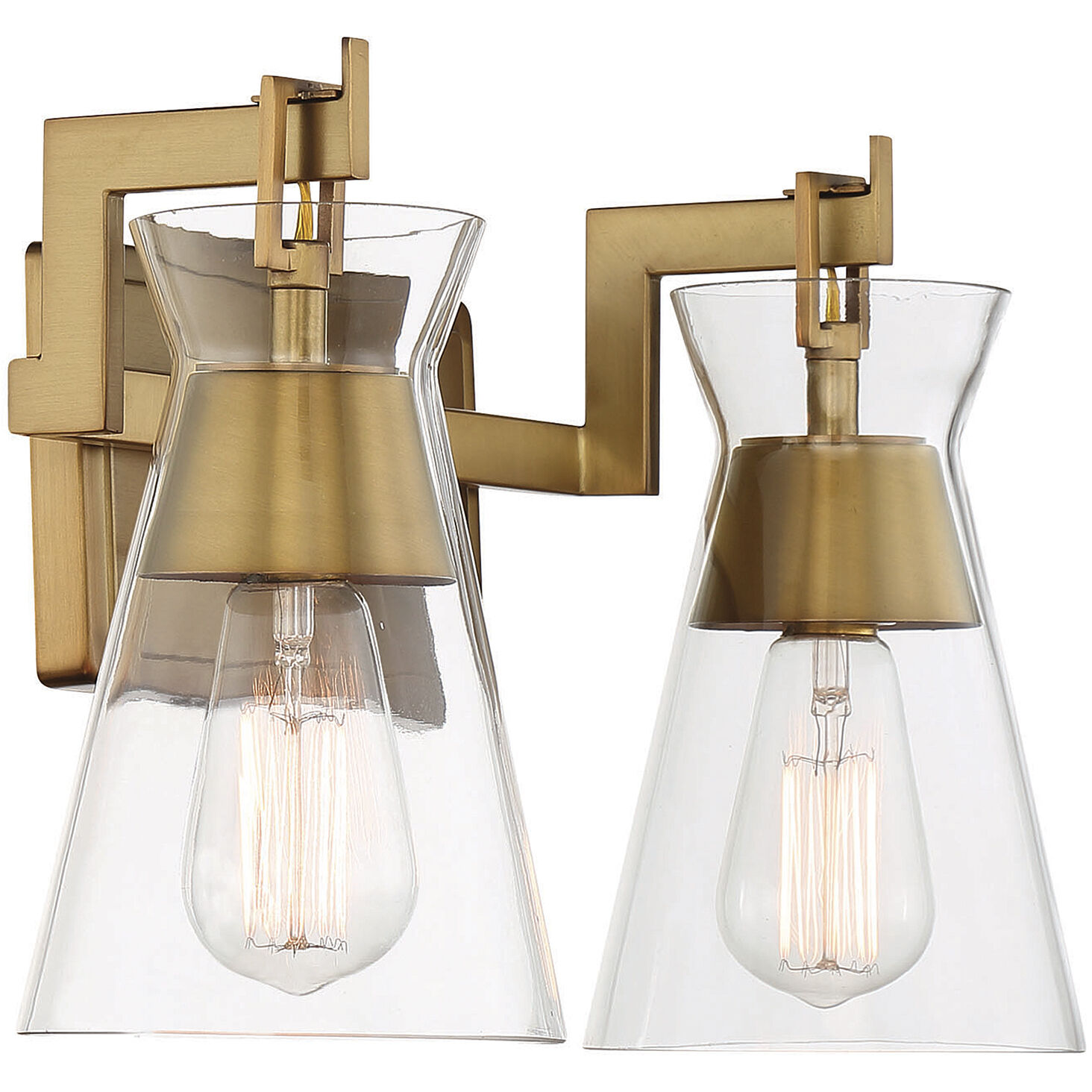 Lakewood 2 Light 16 inch Warm Brass Bathroom Vanity Light Wall Light, Essentials