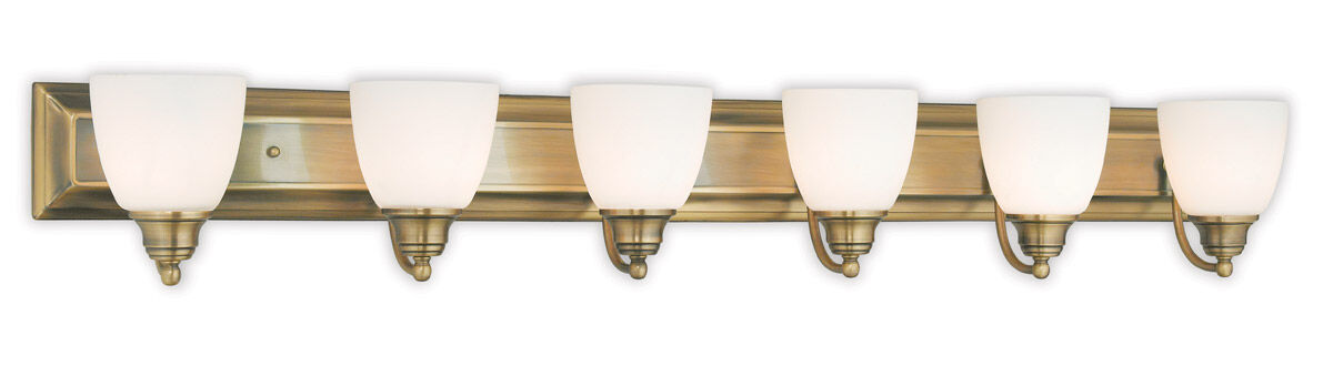 Springfield 6 Light 48 inch Antique Brass Bath Vanity Wall Light
