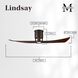 Atlas Lindsay 52 inch Textured Bronze with Walnut Tone Blades Hugger Ceiling Fan