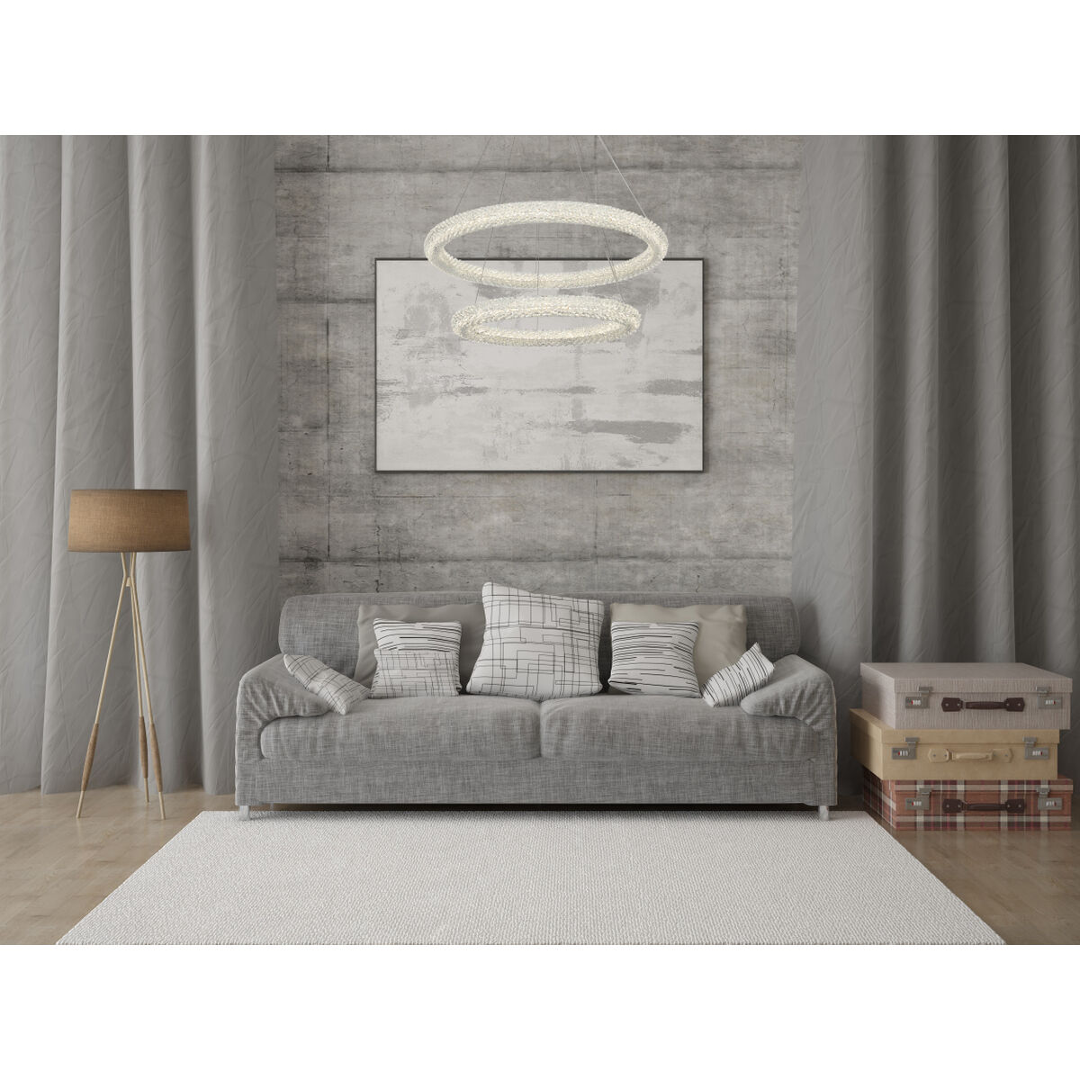 Bowen 2 Light 32 inch Satin Gold Chandelier Ceiling Light